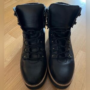 Women's Black Lace Up Boots